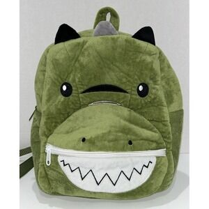 DesignPac Gifts Plush Kids Green Dinosaur Backpack Children With Inner Lining